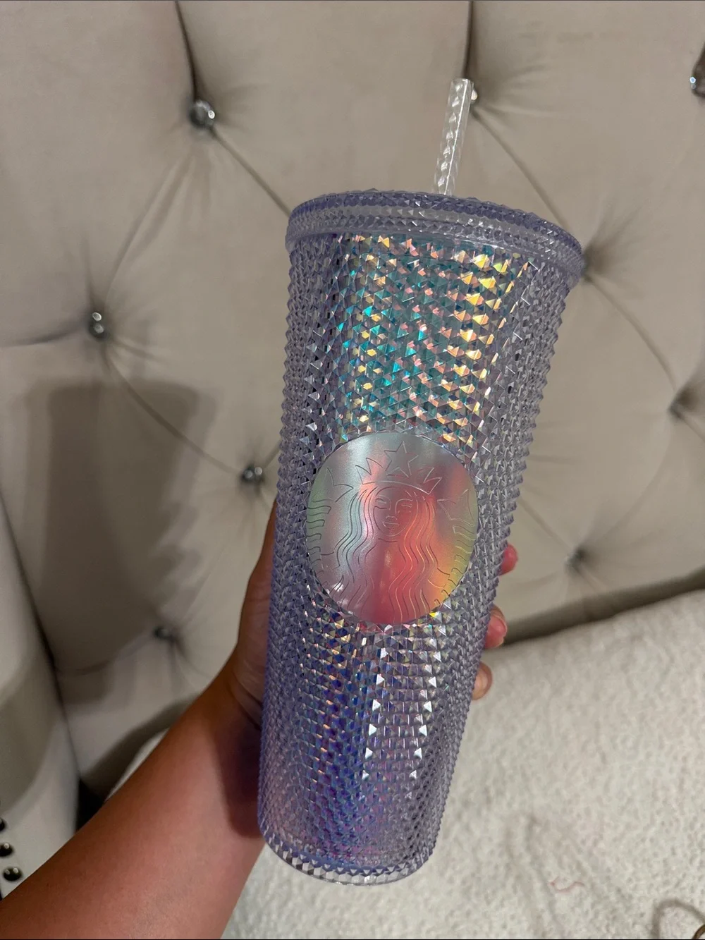 Discontinued Starbucks Studded Iridescent venti straw tumbler new